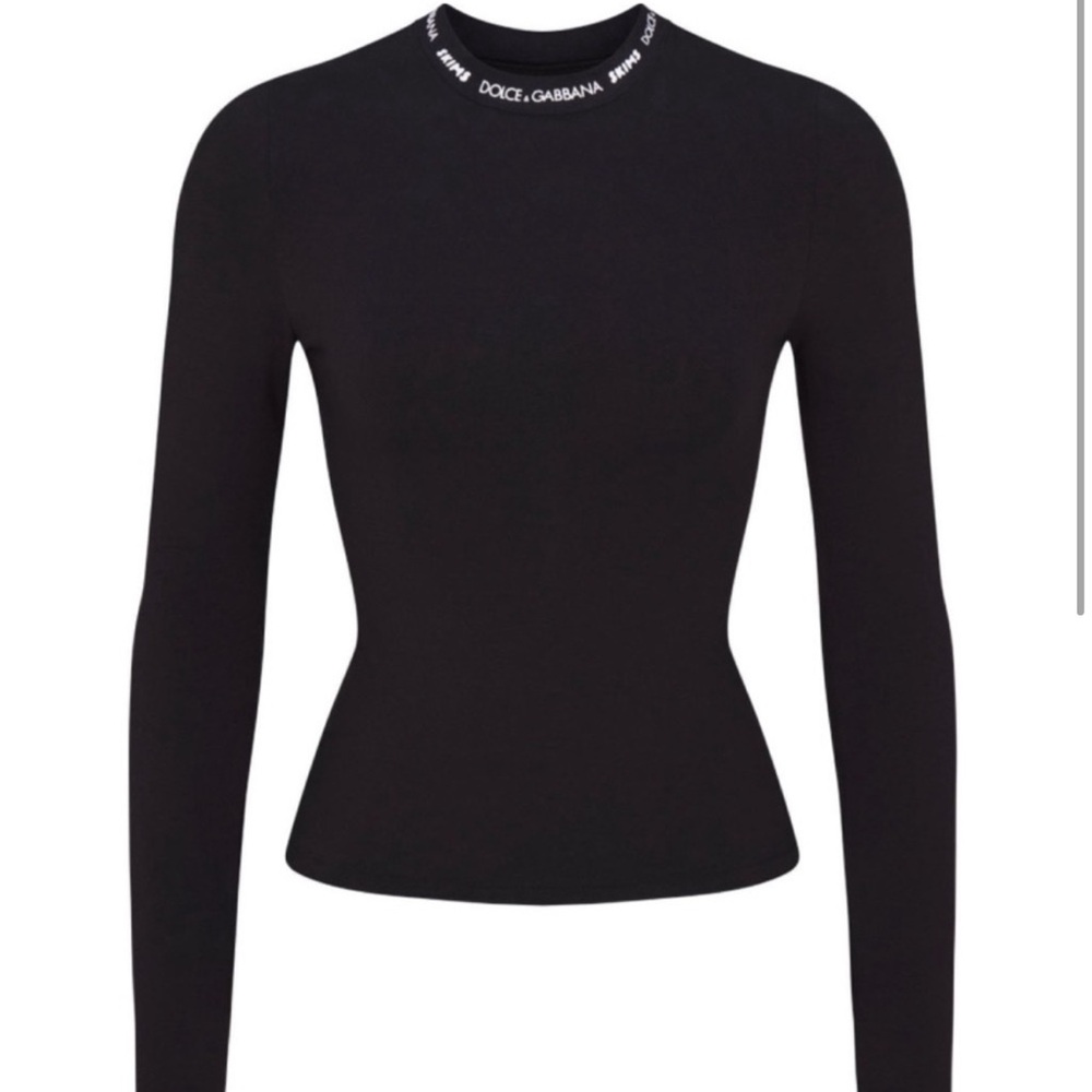 DOLCE&GABBANA X SKIMS COTTON JERSEY LONG SLEEVE T-SHIRT